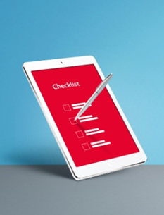 Checklist na tablecie